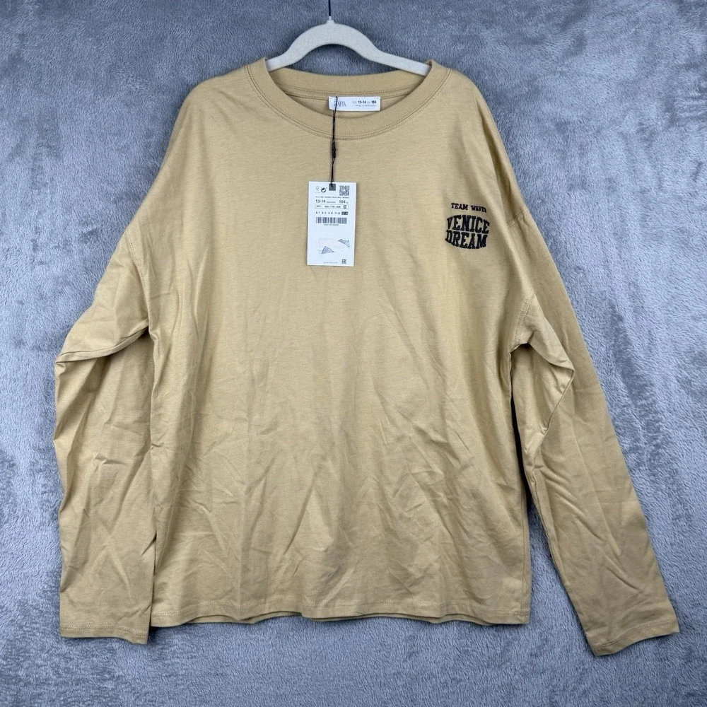 Zara Lot of 2 Shirts Boys 13-14 Yellow Black L/S Cotton Casual London Venice‎